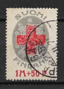 1922 Finland ScB1 1M+50p Red Cross used