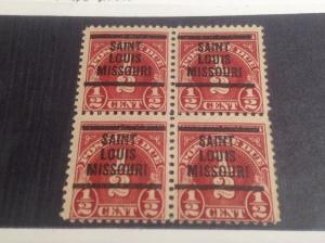 U.S Scott# J69 Block of 4 Precancel Mint Hinged! Must See! Saint Louis