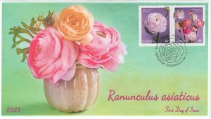 CA23-013, 2023, Ranunculus asiaticus, First Day of Issue, Pictorial Postmark, Go