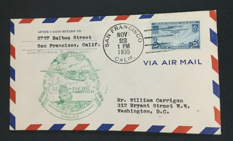 MOMEN: US #C20 NOV 22 1935 FDC COVER #29619