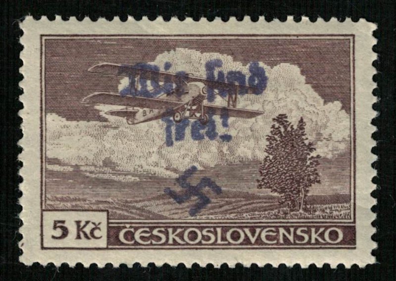 War II 5 Kc, overprint, Rare (3041-Т)