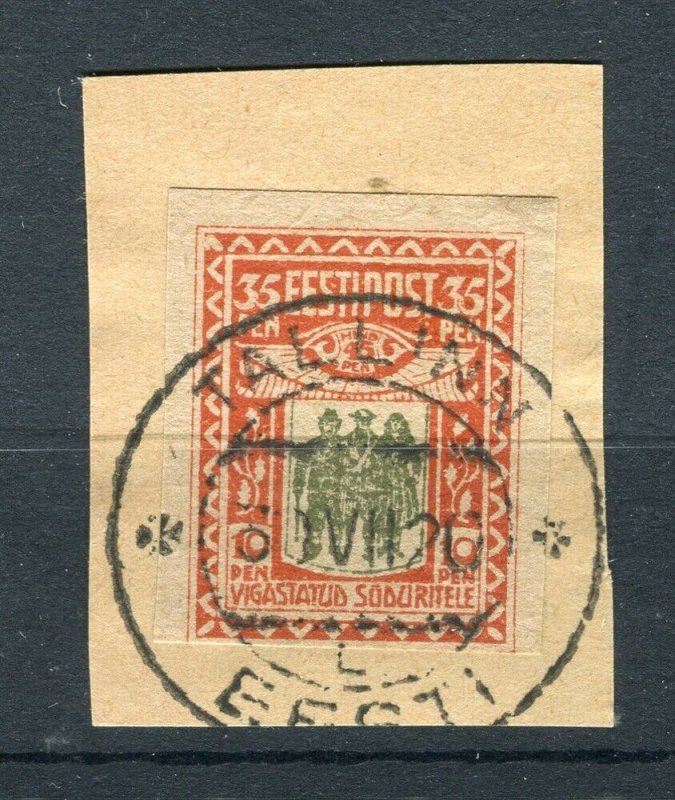 ESTONIA; 1920 early Charity Imperf issue fine used 35p. POSTMARK PIECE