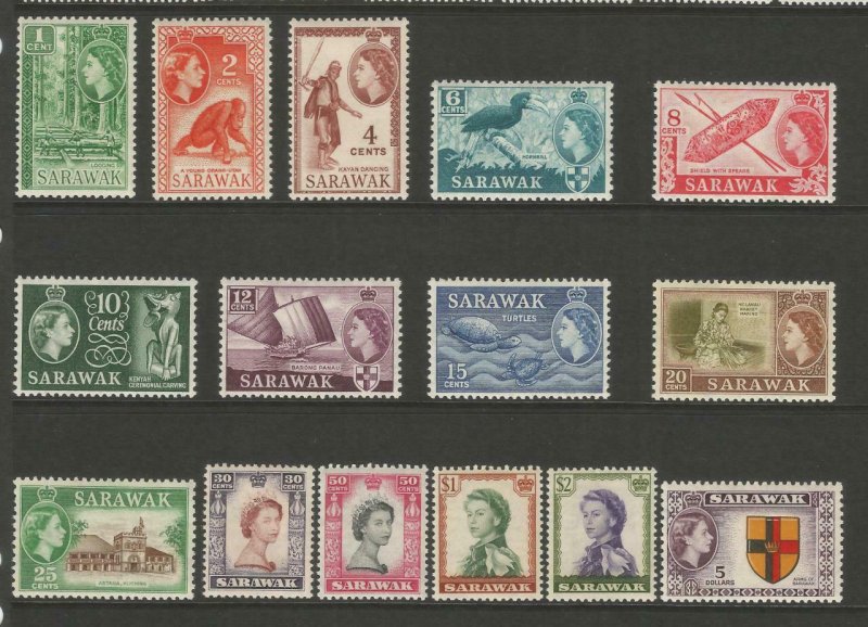 Sarawak 1955 Definitive Set Of 15 MNH CV £100 SG188-SG202