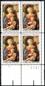 1984 Madonna Fra Flippo Painting Plate Block Of 4 20c Stamps, Sc# 2107, MNH, OG