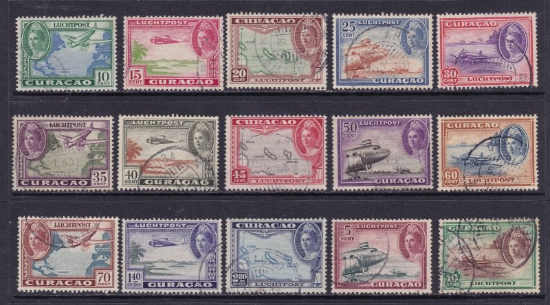 Netherlands Antilles Scott C18-C32, 1942 Air Mails, F/VF Used.  Scott $36