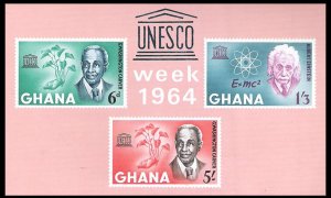 GHANA - 1964 UNESCO WEEK - SOUVENIR SHEET MINT NH IMPERF!!!!