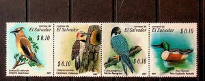 SALVADOR Sc 1675+76 NH STRIP+SOUVENIR SHEET OF 2007 - BIRDS