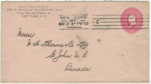 United States 2-Cent Washington Postal Stationary Cover -PM 1900 - Used