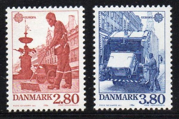 Denmark Sc 826-7 1986 Europa stamp set mint NH