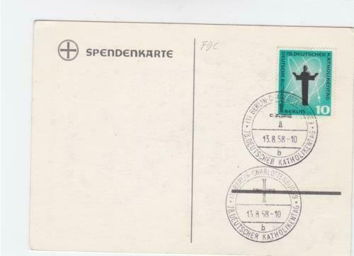 Germany Berlin catholic day 1958 stamps card R21168