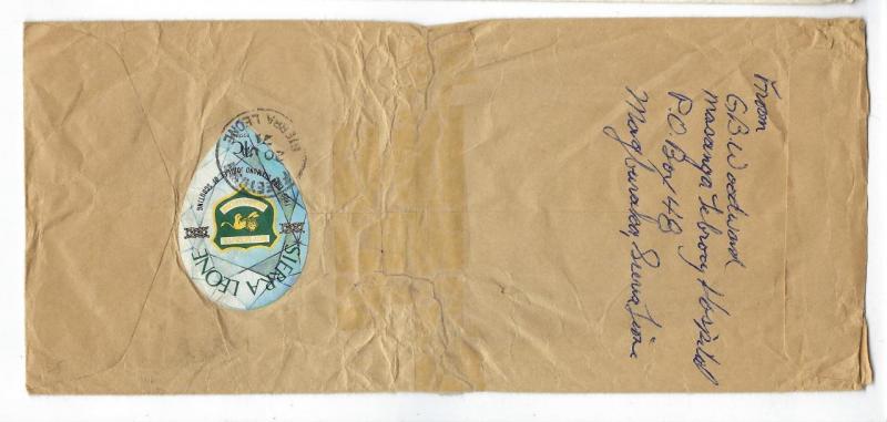 1971 Sierra Leone To USA Airmail Cover - See Reverse (RR74)