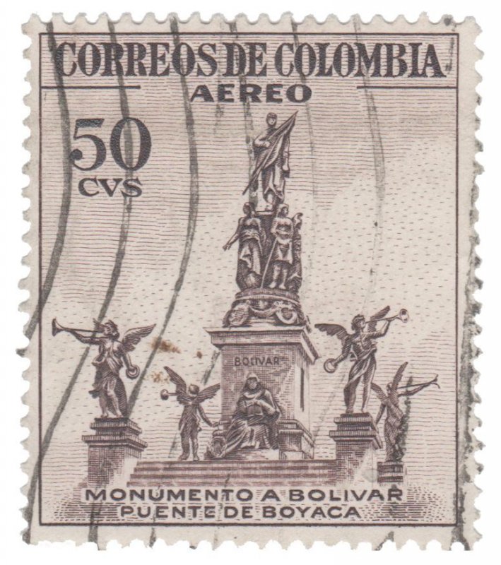 COLOMBIA AIRMAIL STAMP 1954. SCOTT # C246. USED. # 2