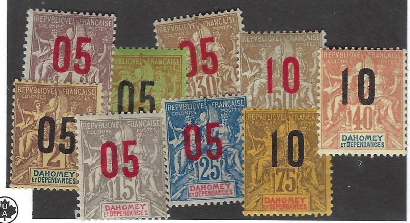 Dahomey SC#32-39, 41 Mint F-VF...Worth a Look!!