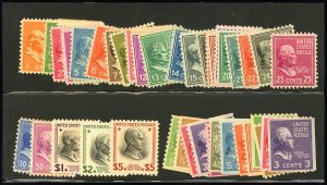 US Stamps # 803-34+839-51 MNH VF Fresh Complete Sets Scott Value $175.00