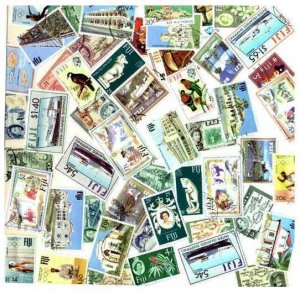 Fiji - Stamp Collection - 100 Different Stamps