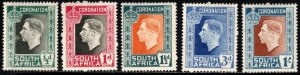 1937 South Africa Scott #- 74-78 Coronation of King George VI Set/5 MNH