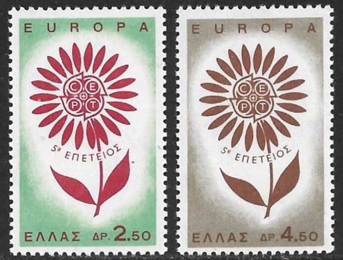 GREECE 1964 EUROPA Set Sc 801-802 MNH