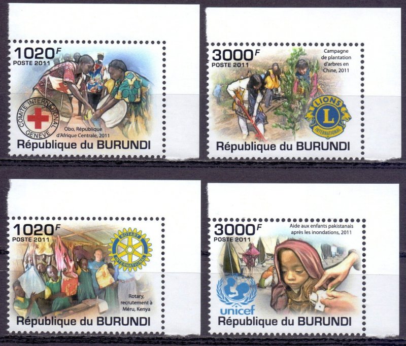 Burundi. 2011. Red Cross, Rotary Club. MNH.