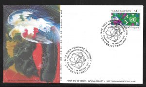 UN Vienna 30 World Communication Year WFUNA Cachet FDC First Day Cover