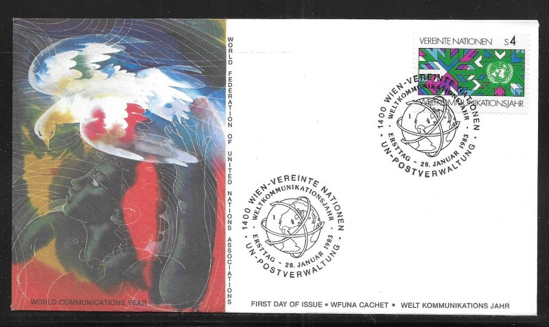 UN Vienna 30 World Communication Year WFUNA Cachet FDC First Day Cover
