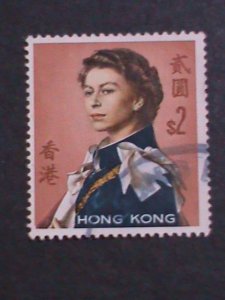 ​HONG KONG-CHINA 1962 SC# 214 MILITALY QUEEN ELIZABETH II STAMP- USED VF