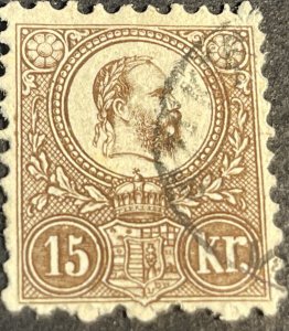 HUNGARY # 11b--USED--SINGLE--BLACK BROWN--1871-72