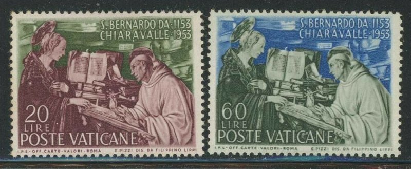 Vatican City 1953 Death of St Bernard set Sc# 171-72 NH