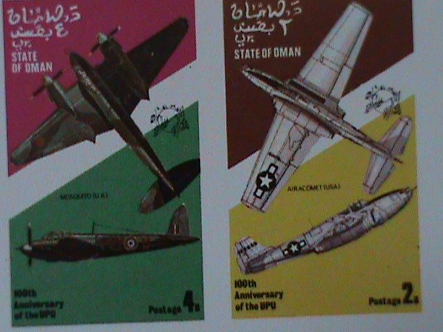 ​OMAN-WORLD FAMOUS AIR FIGHTERS-IMPERF-MNH-SHEET VF-EST-$14-PROMOTE-50% OFF