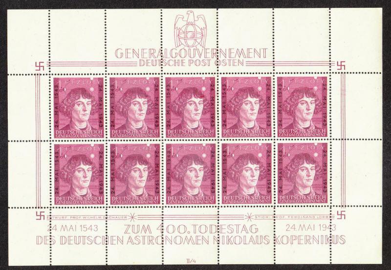 Poland Copernicus Sheet of 8 (Scott #NB40) MNH 