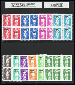 St Pierre Stamps # 522/44A MNH XF Lot Of 14 Various Blocks Scott Value $65.00
