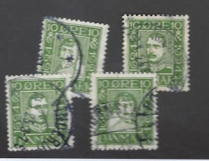 Denmark SC#164-167 Used F-VF SCV$28.00...Worth a Close Look!