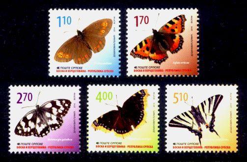 Bosnia & Herzegovina (Serb) Sc# 489-93 MNH Butterflies