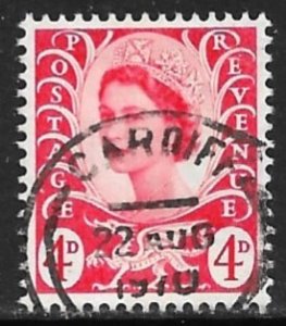 GREAT BRITAIN / WALES 1967-69 QE2 4d Wilding Issue Sc 10 VFU