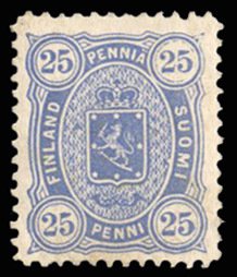 Finland #34 Cat$70, 1885 25p ultramarine, small part original gum