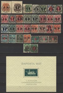 COLLECTION LOT 7954 DANZIG 367 STAMPS 1920+ CV+$700 7 SCANS