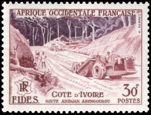 French West Africa #72  MNH - FIDES Road Construction (1956)