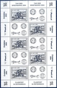 Austria 2004 Stamp Day Aviation Mi. 2482 Miniature Sheet Black print MNH