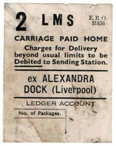 (I.B) London Midland & Scottish Railway : Carriage Paid (Liverpool Alexandra)