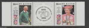 ST KITTS  65th Birthday of Queen Elizabeth II  1991    COMPLETE SET