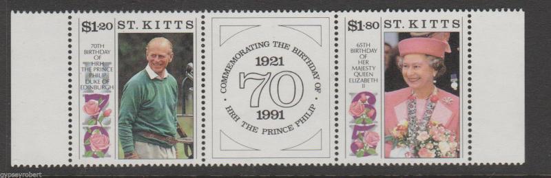 ST KITTS  65th Birthday of Queen Elizabeth II  1991    COMPLETE SET