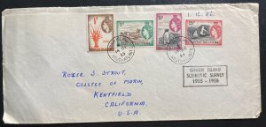 1955 Gough Island Tristan da Cunha Scientific Survey Cover to Kentfield CA USA