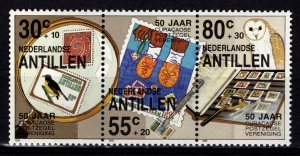 Netherlands Antilles 1989 50th Anniv. Curaçao Stamp Assn., Horiz. Strip [Mint]