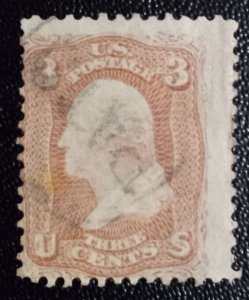 US Scott #65 Used Fine Cancelled Paid (1861):