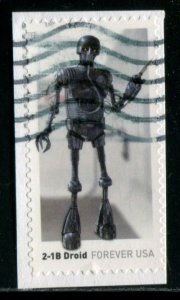 5581 US (55c) Star Wars Movie Droids SA,  used on paper