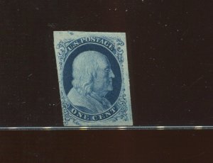 8A Franklin Imperf Unused Stamp with PSE Cert (Bz 309)