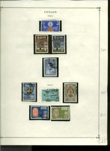 Collection, Ceylon Part C Scott Album Pages, 1959/1972, Cat $82, Mint & Used