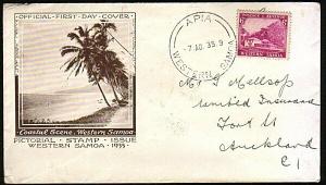 SAMOA 1935 6d FDC ex Apia..................................................44550