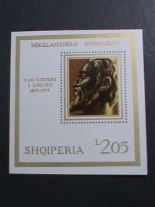 ​ALBANIA-1975 500 ANNIVERSARY-MAIKLANXHELO BUONAROTI MNH-S/S-VERY FINE