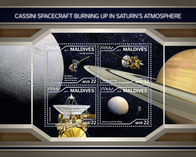 MALDIVES - 2018 - Cassini Burning Up - Perf 4v Sheet - Mint Never Hinged