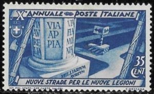 Italy 1932 Mint Stamp Scott #296 10th Anniversary Of The March On Rome 35 Cent